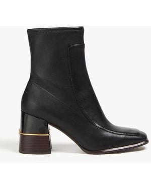 Tory Burch Leather Ankle Boots - Black