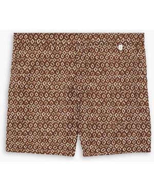 MR P. Gerade geschnittene mittellange badeshorts mit print - Braun