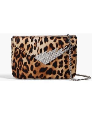 Giuseppe Zanotti Iveery Leopard-Print Satin Clutch - Multicolour