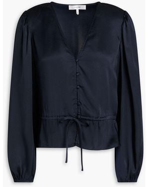 FRAME Fil Coupé Silk-satin Blouse - Blue