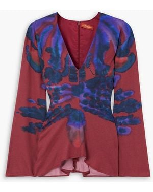 Altuzarra Karavi Printed Crepe Blouse - Red