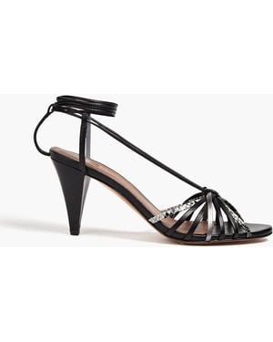 Ba&sh Chiara Knotted Leather Sandals - Metallic