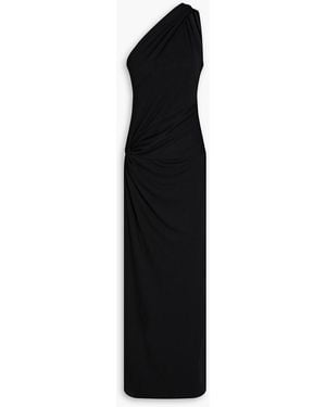 Nicholas One-Shoulder Twisted Stretch-Jersey Gown - Black