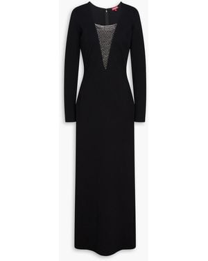 STAUD Kris Embellished Stretch-Jersey Gown - Black