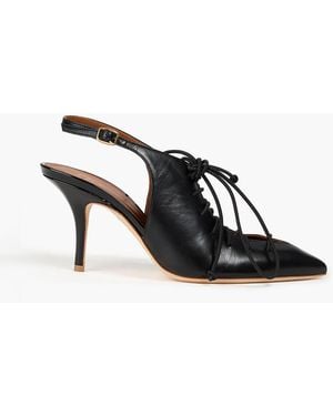 Malone Souliers Alessandra 70 Lace-up Leather Slingback Court Shoes - Black