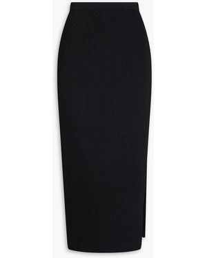 Altuzarra Ribbed-Knit Midi Pencil Skirt - Black