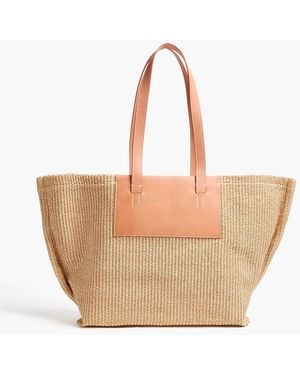Mansur Gavriel Market Leather And Faux Raffia Tote - Pink