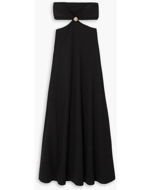Dodo Bar Or Miley Strapless Embellished Cutout Stretch-jersey Maxi Dress - Black