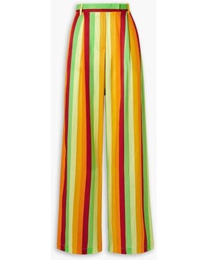 Christopher John Rogers Striped Twill Wide-leg Pants - Yellow
