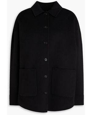 Theory Wool And Cashmere-blend Shirt Jacket - Black