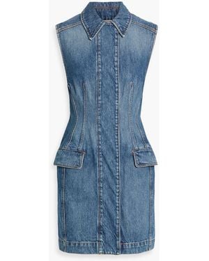 Sportmax Carabo Denim Mini Shirt Dress - Blue