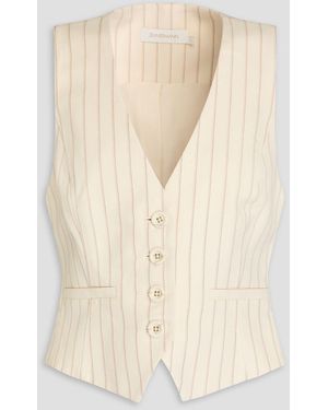 Zimmermann Pinstriped Twill Vest - Natural