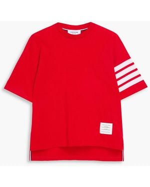 Thom Browne Striped Cotton-Jersey T-Shirt - Red