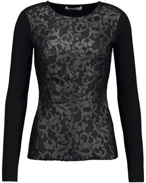 Bailey 44 Embroidered Crepe Top - Black