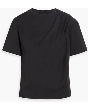 Theory Draped Supima Cotton-Jersey T-Shirt - Black