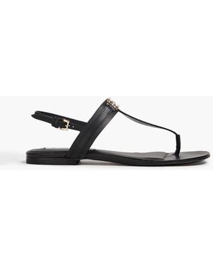 Victoria Beckham Embellished Leather Sandals - Black