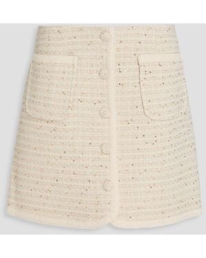 Claudie Pierlot Sequin-Embellished Tweed Mini Skirt - Natural