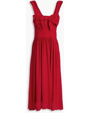 FARM Rio Bow-Detailed Crepe Midi Dress - Red