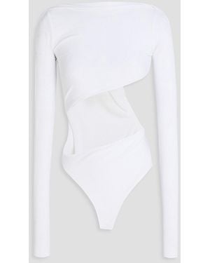 Jacquemus Asymmetric Cutout Stretch-jersey Bodysuit - White