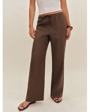 Reformation Petites Olina Linen Pant - Brown