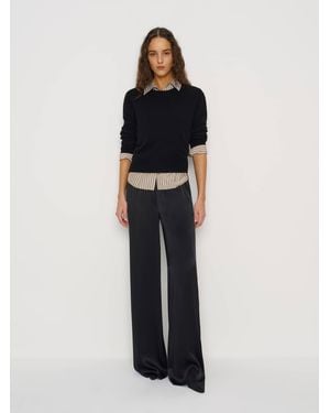 Reformation Celine Low Rise Silk Wide Leg Pant - Black