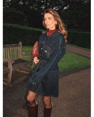 Reformation Belted Relaxed Denim Jacket - Green