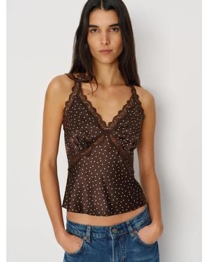 Reformation Monica Silk Top - Black