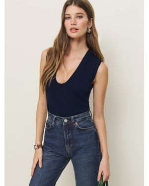 Reformation Marta Regenerative Merino Jumper Tank Top - Blue