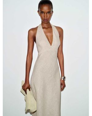 olina linen dress Kivari Olina One-Shoulder Linen Maxi Dress In Multicolor - 47% Off