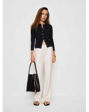 Reformation Farren Cashmere Crew Cardigan - White