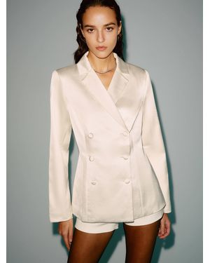 Reformation Caden Satin Blazer - Natural