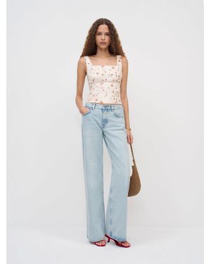 Reformation Clarence Linen Top 0 - Blue