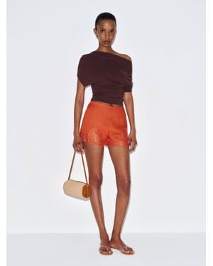 Reformation Fern Linen Short - Red