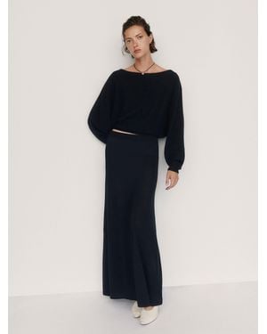 Reformation Brianna Cashmere Boatneck Top - Blue