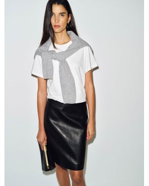 Reformation Veda Elle Leather Skirt Shine 0 - White
