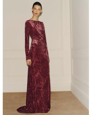 Reformation Donya Velvet Dress - Red
