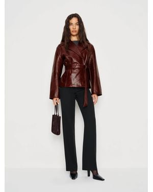 Reformation Veda Jaden Cropped Trench Coat - Red