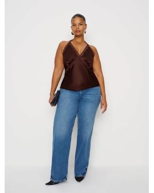 Reformation Monica Silk Top Es - Blue