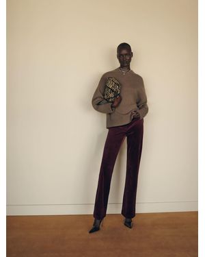 Reformation Oliver Low Rise Velvet Pant - Natural