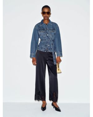 Reformation Taylor Belted Denim Jacket - Blue