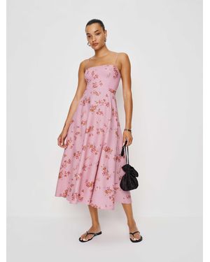 Reformation Monette Linen Dress 0 - Pink