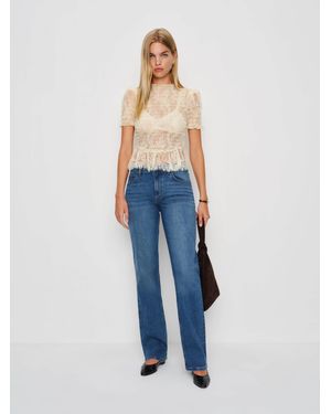Reformation Elton Mid Rise Super Stretch Straight Jeans - Blue