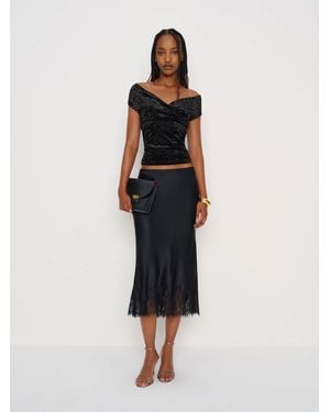 Reformation Lauryn Knit Top Velvet - Black