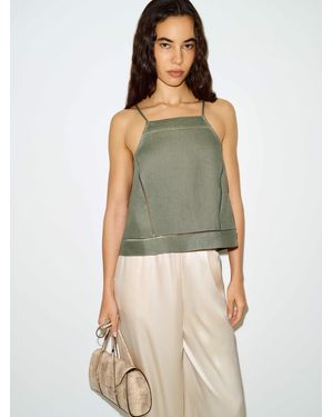 Reformation Dario Linen Top Sage - Green