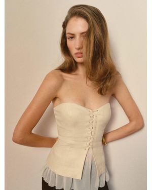 Reformation Colette Linen Top 0 - Natural