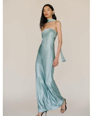 Reformation Oren Silk Dress - Blue