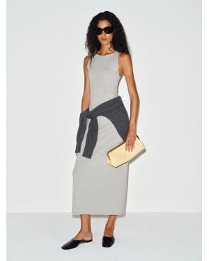 Reformation Teddi Knit Dress Heather - White