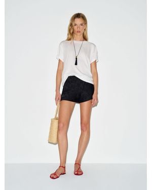 Reformation Gale Mid Rise Bias Short Jacquard - White