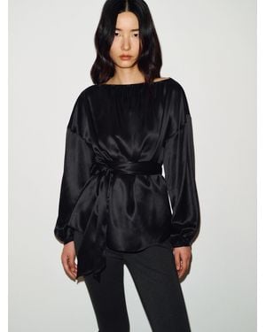 Reformation Isola Silk Top 0 - Blue