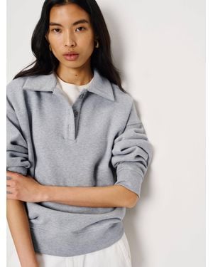 Reformation Nico Classic Polo Sweatshirt Heather - Gray
